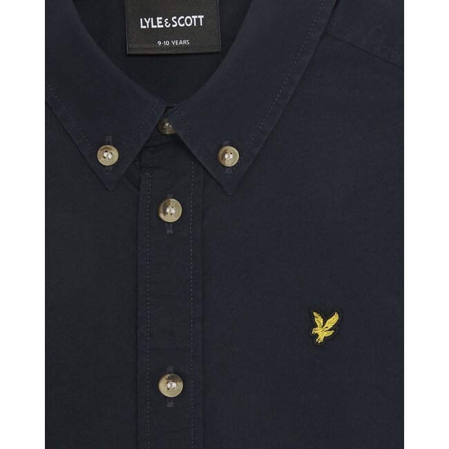 Lyle & Scott zomer blouse jongens - Navy blauw - Poplin