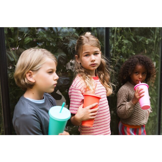 Quapi Zomer shirt meisjes - roze rood -  Filou