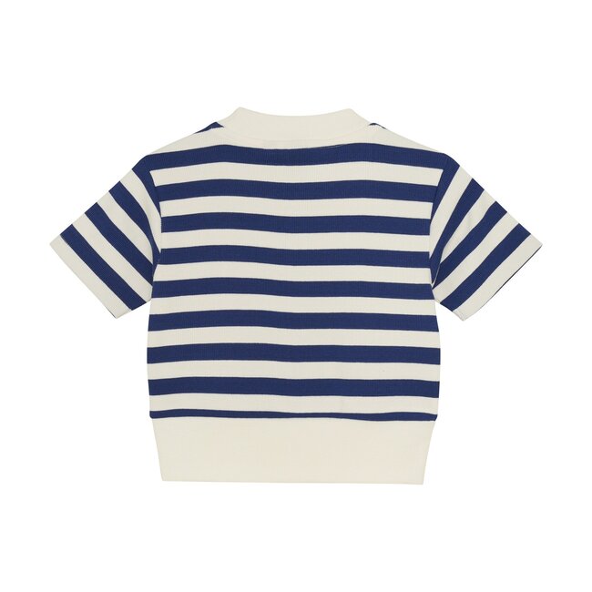 Indian Blue Jeans Zomer T-shirt S/S meisjes - navy blauw - cropped - gestreept - rib