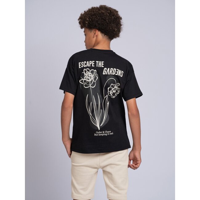 Nik&Nik zomer oversized t-shirt jongens - zwart - Bloom