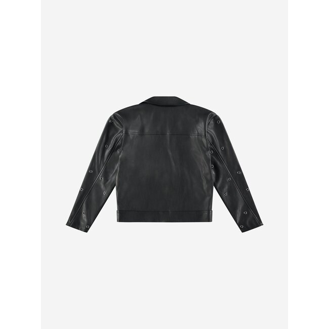 Nik&Nik zomer biker jasje meisjes - zwart - Eyelet