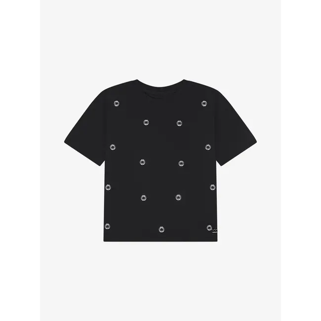 Nik&Nik zomer t-shirt meisjes - zwart - Eyelet