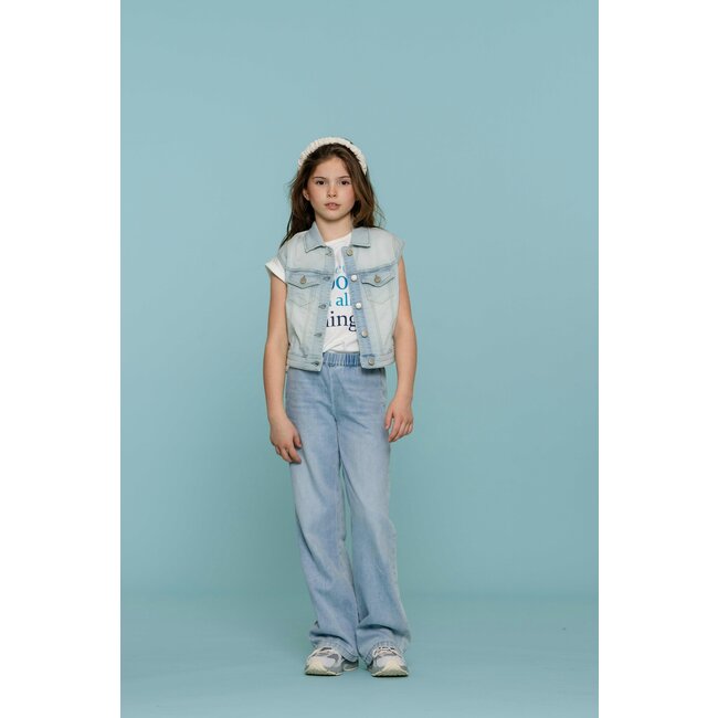 Geisha zomer gilet meisjes - jogg jeans - bleached denim