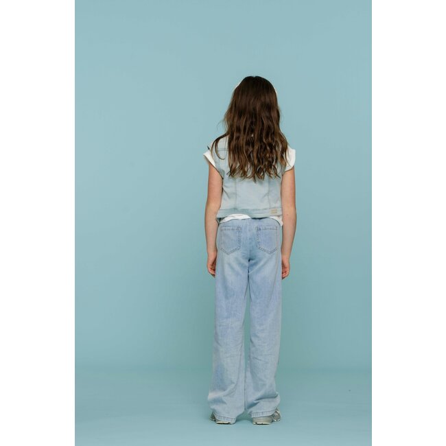 Geisha zomer gilet meisjes - jogg jeans - bleached denim