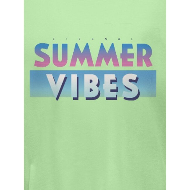 Kids ONLY zomer t-shirt S/S meisjes - loose fit, print - groen - Kogruth