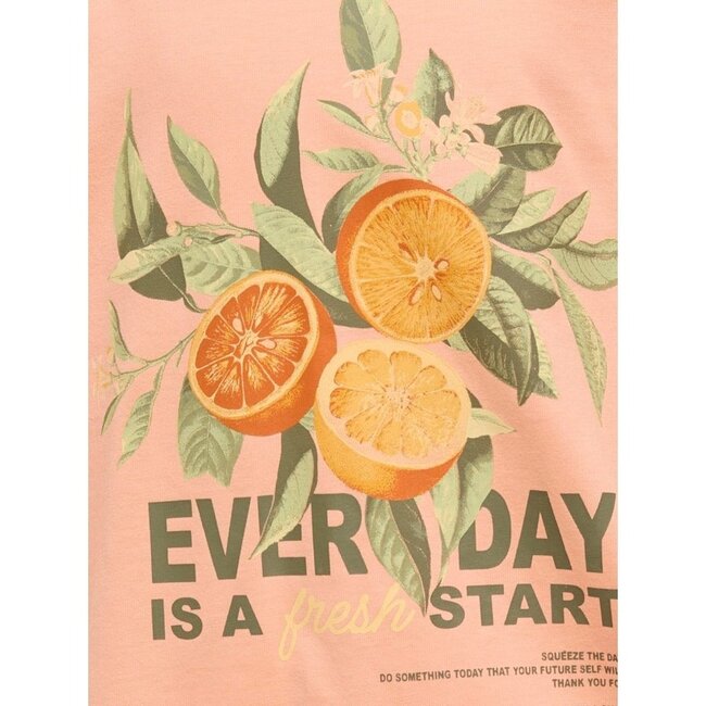 Kids ONLY zomer t-shirt S/S meisjes - loose fit - zalm roze - Koghelen