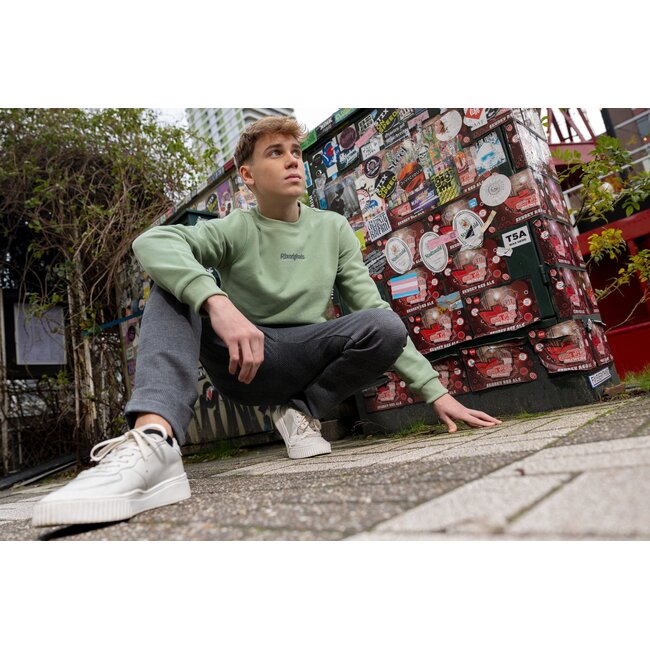 Rellix Jongens sweater creative brushed - Dusty lime groen