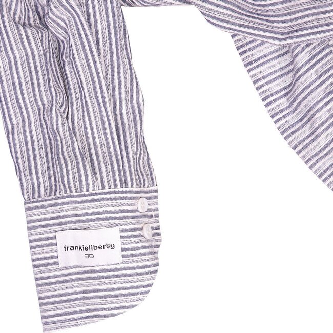 Frankie & Liberty Zomer blouse meisjes - blauw wit - gestreept - Rijntje