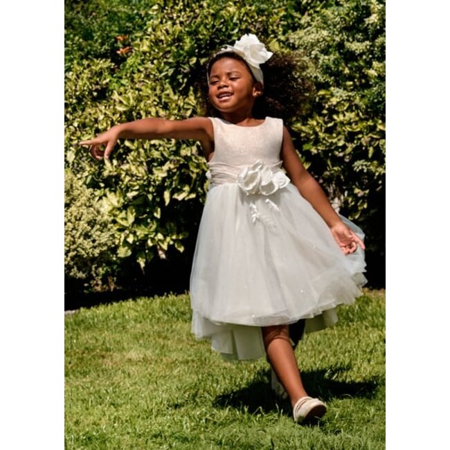 Abel & Lula Zomer jurk linnen shimmer meisjes - goud