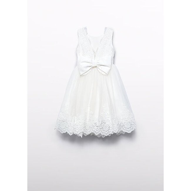 Abel & Lula Zomer jurk tule embroidery meisjes - creme wit