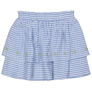 Quapi Zomer rok meisjes - blauw - AOP geruit -  Floortje