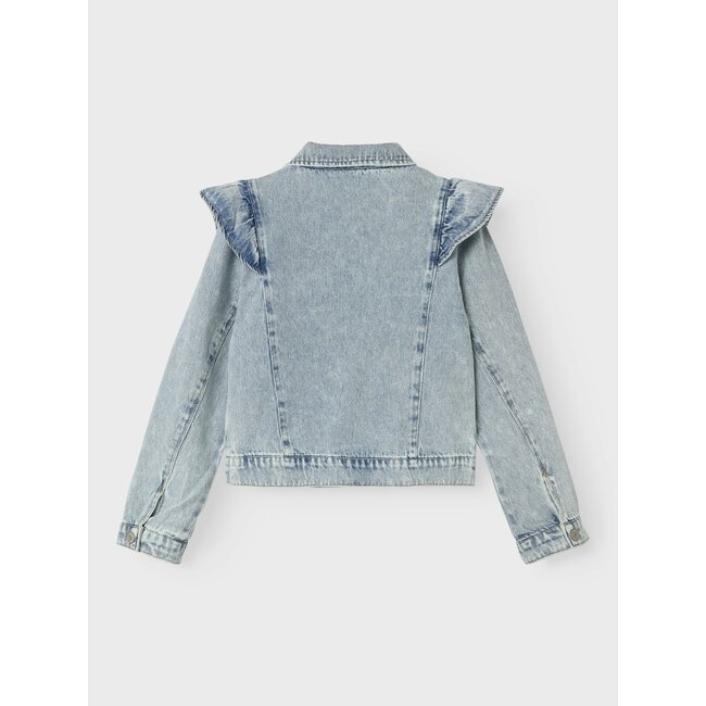 Name it zomer spijkerjas meisjes - licht blauw bleached denim - Nkflana