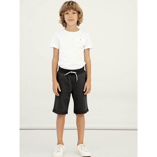 Name it zomer sweat short jongens - zwart - Nkmvermo