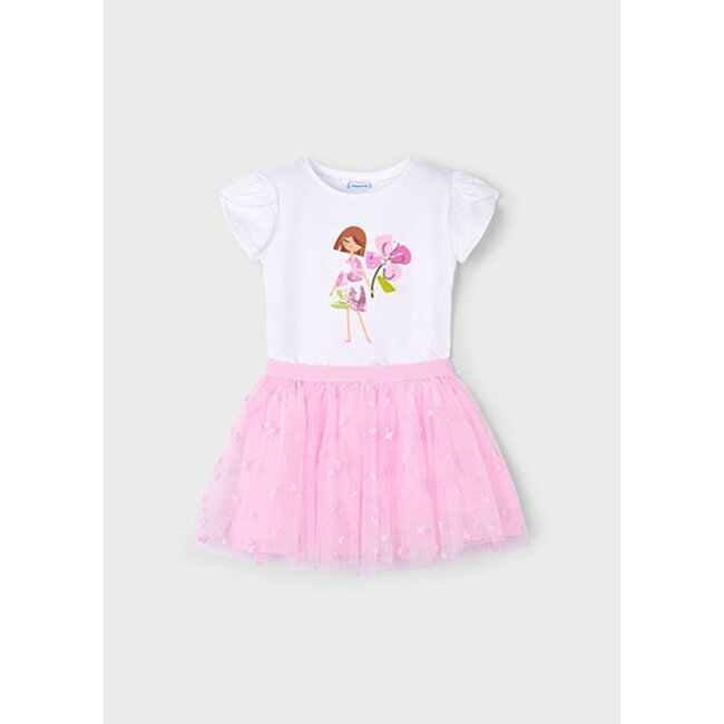Mayoral Zomer tule rok + top meisjes - mauve paars