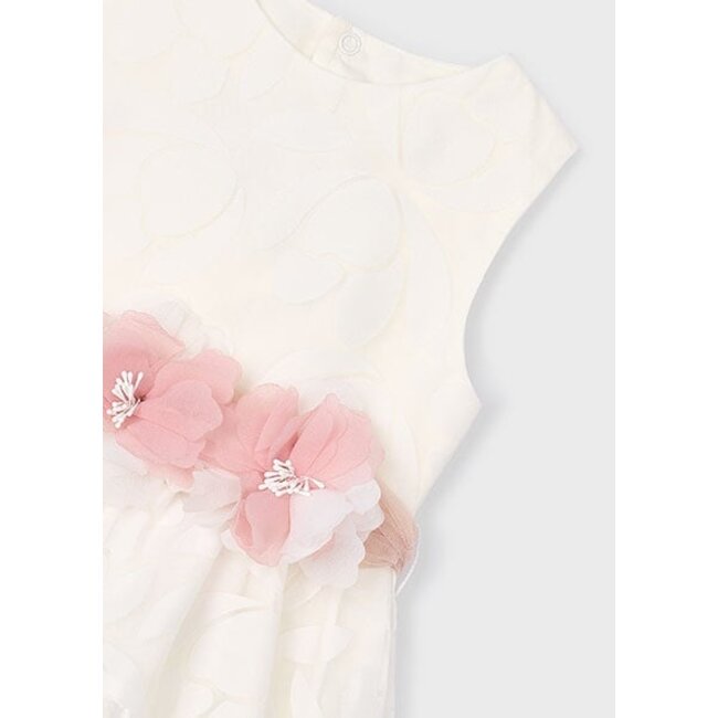 Mayoral Zomer jurk velours meisjes - natural wit