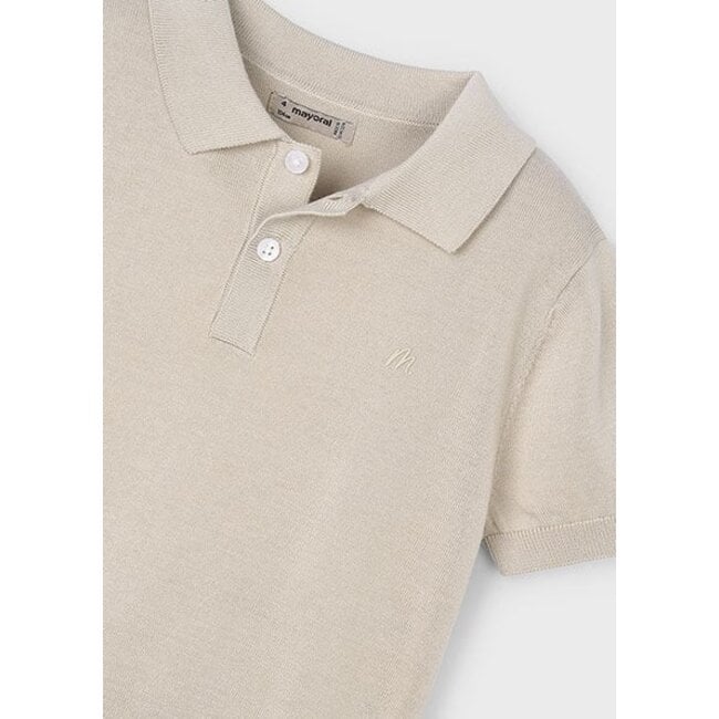 Mayoral Zomer polo shirt S/S jongens - bone wit