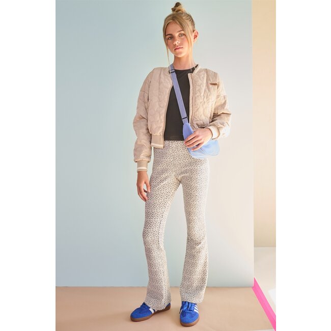 NoBell zomer broek meisjes - ivoor wit - jersey rib, AOP - Sady