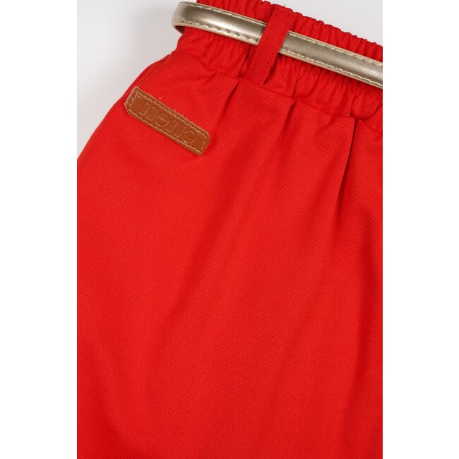 NoNo zomer PU skort meisjes - loving rood - plooien, met riem - Sella