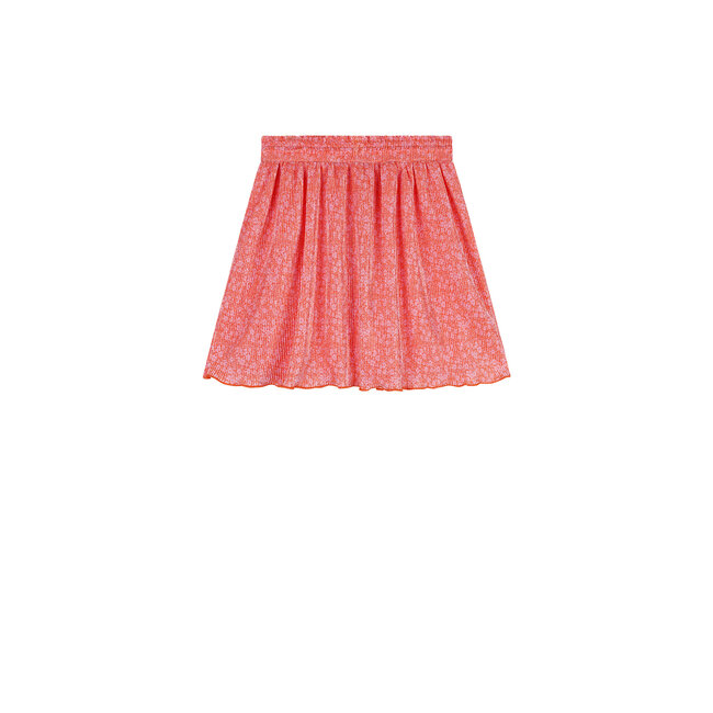 NoNo zomer rok meisjes - oranje koraal - Daisy AOP, plissee - Norah