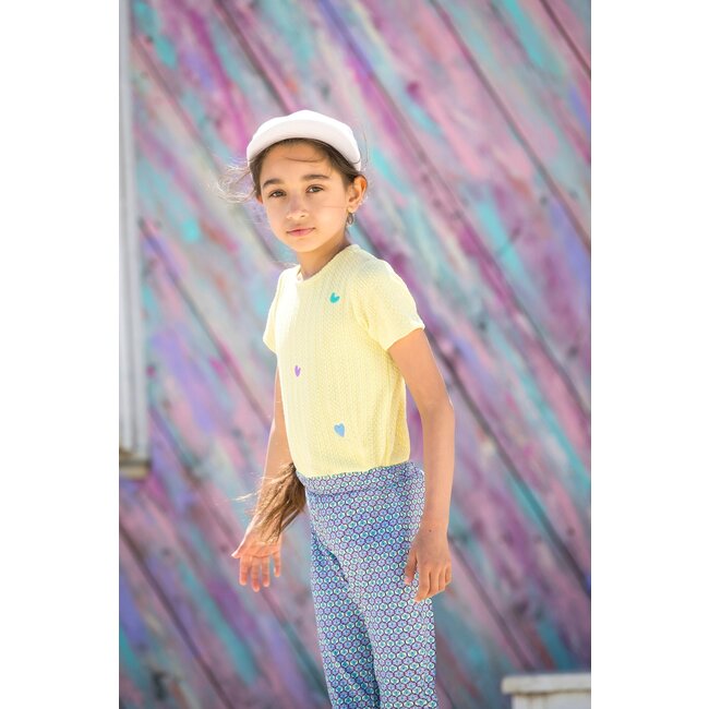 B.Nosy zomer top meisjes - geel - gebreid, embroiderie