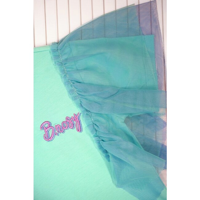 B.Nosy zomer top meisjes - cockatoo mint blauw - mesh mouwen - Tora
