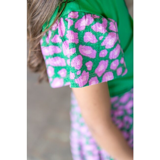 B.Nosy zomer t-shirt meisjes - jelly bean groen - print mouw - Thessa