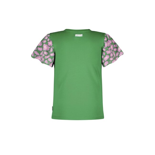 B.Nosy zomer t-shirt meisjes - jelly bean groen - print mouw - Thessa