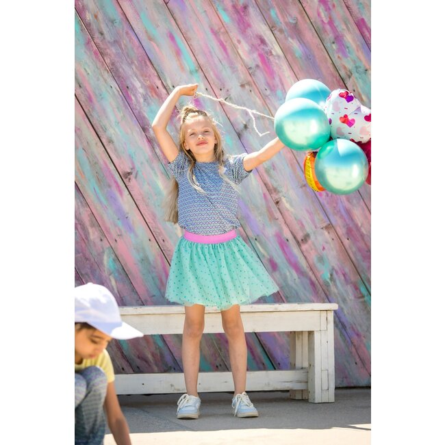 B.Nosy zomer rok meisjes - cockatoo mint blauw - mesh - River