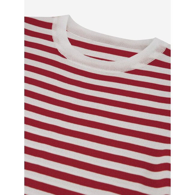 Nik&Nik zomer trui S/S gestreept meisjes - rood / off wit - Jolie