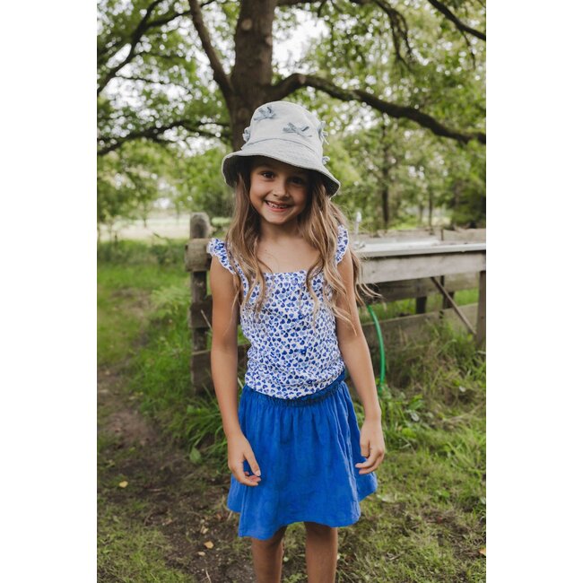 LOOXS Little Zomer rok meisjes jaquard bloemen terry - blauw