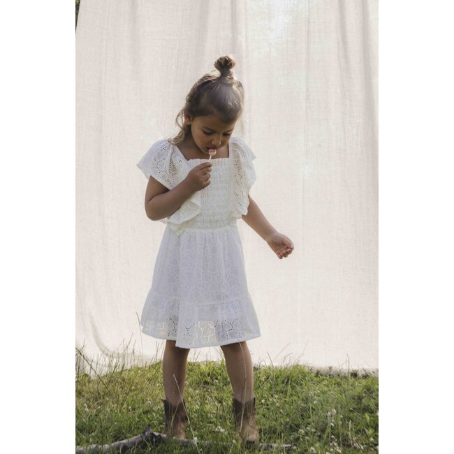 LOOXS Little Zomer jurk meisjes embroidery - wit