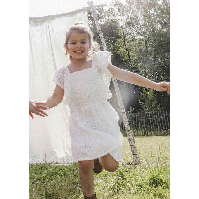 LOOXS Little Zomer jurk meisjes embroidery - wit