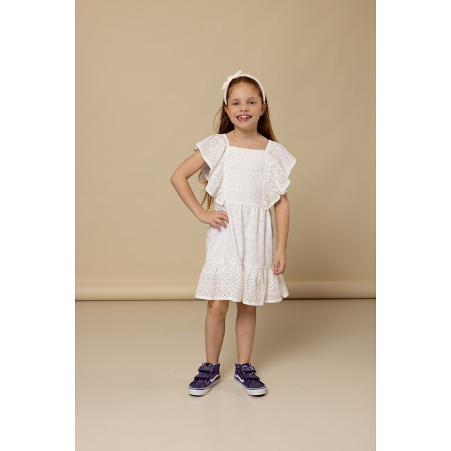 LOOXS Little Zomer jurk meisjes embroidery - wit
