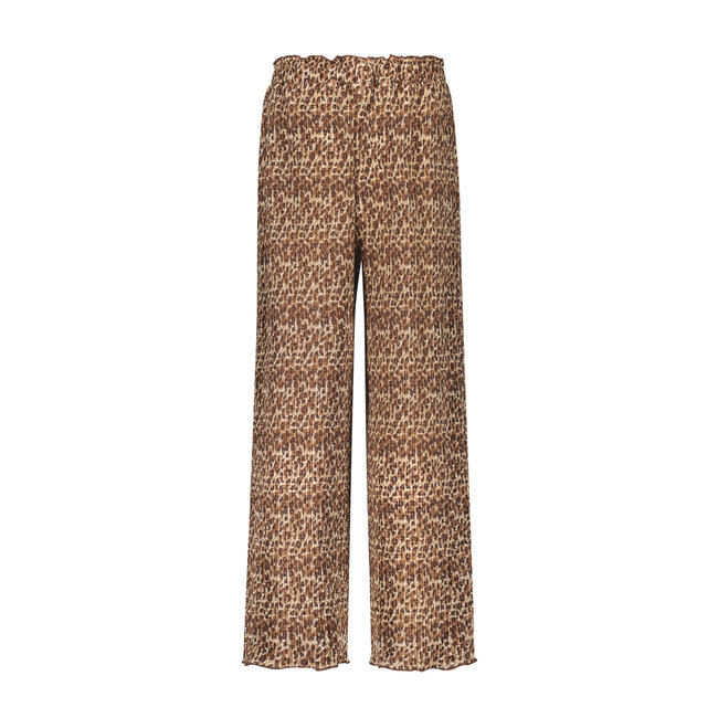 Like Flo zomer broek meisjes - luipaard latte - plisse, mesh - Freya