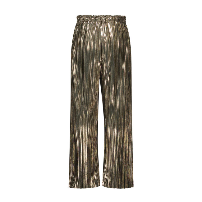 Like Flo zomer broek meisjes - army groen - metallic, plisse - Fenna