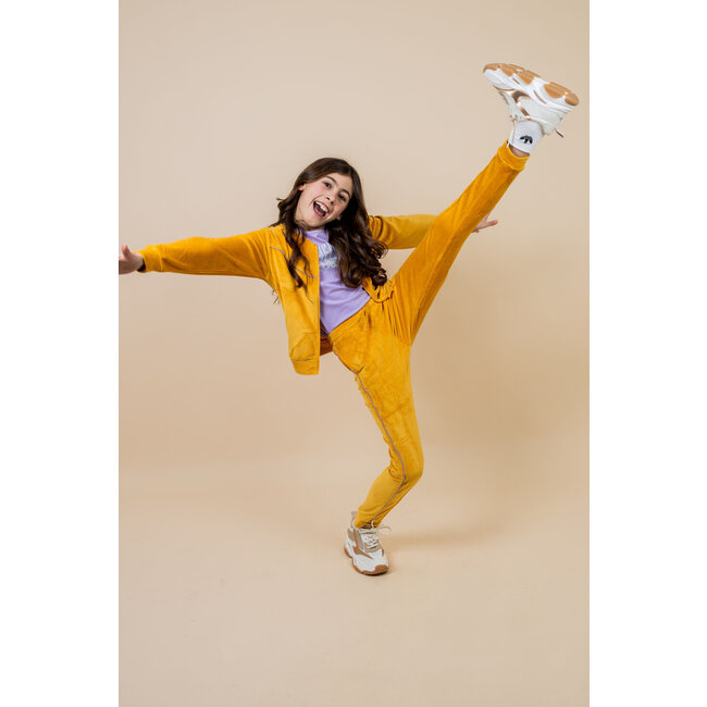 MAYCE zomer broek meisjes - oker geel - velvet