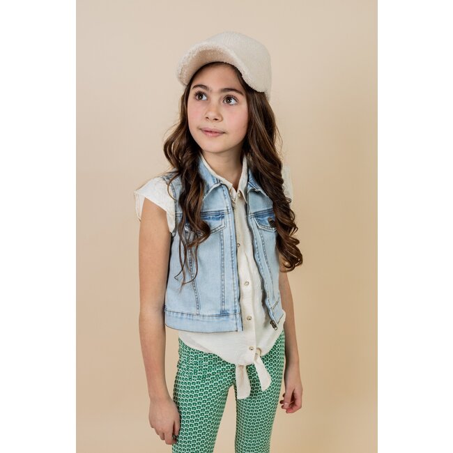 MAYCE zomer denim gilet meisjes - licht blauw denim