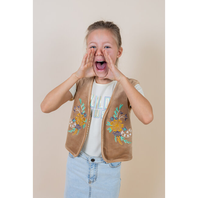 MAYCE zomer t-shirt meisjes - off wit - artwork