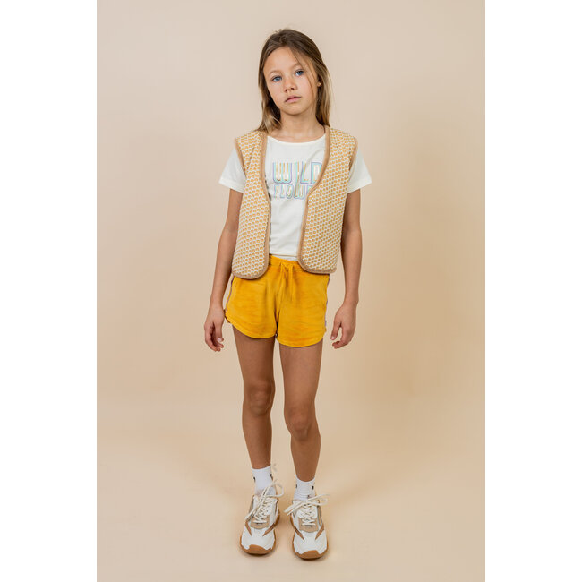MAYCE zomer short meisjes - oker geel - velvet