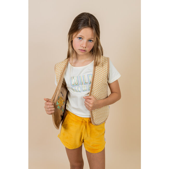 MAYCE zomer short meisjes - oker geel - velvet