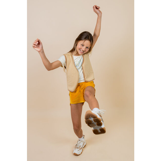 MAYCE zomer short meisjes - oker geel - velvet
