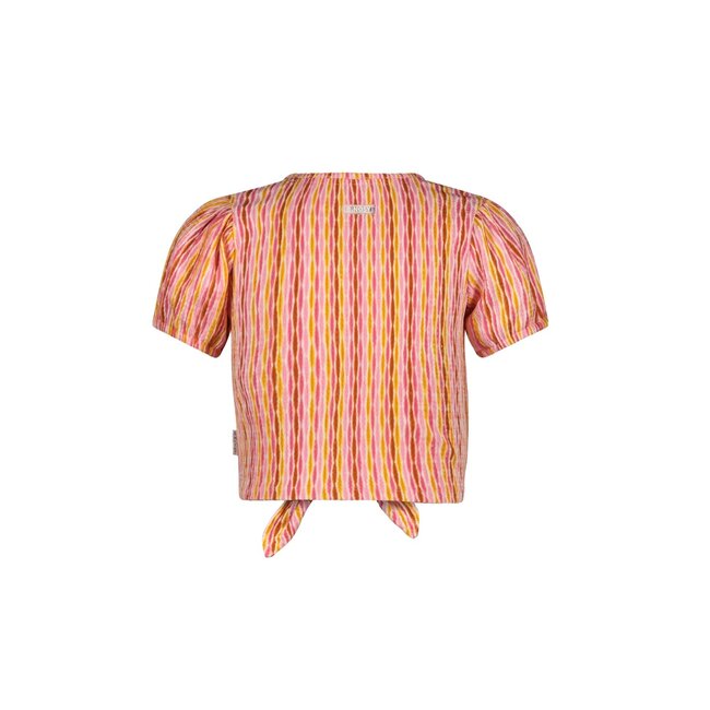 B.Nosy zomer top meisjes - roze/geel AOP - knoop - Bobbi