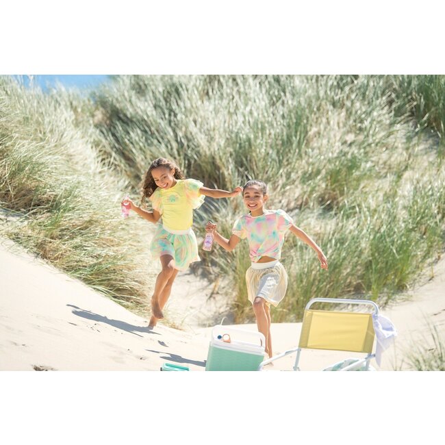 B.Nosy zomer top meisjes - roze/geel/groen AOP - knoop - Bonny