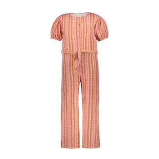 B.Nosy zomer jumpsuit meisjes - roze AOP - riem - Pallas