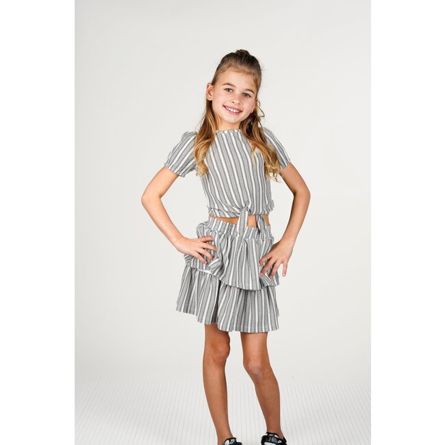 B.Nosy zomer rok meisjes - zwart/wit gestreept - 2-laags - Romee