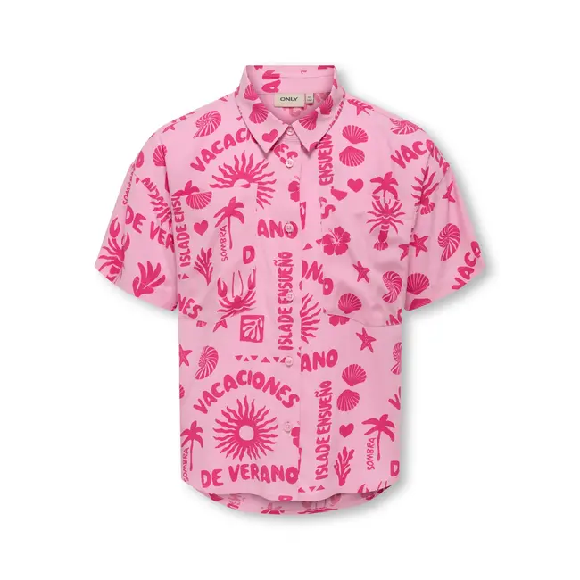 Kids ONLY zomer t-shirt S/S meisjes - fuchsia, roze paars - Kogzalina