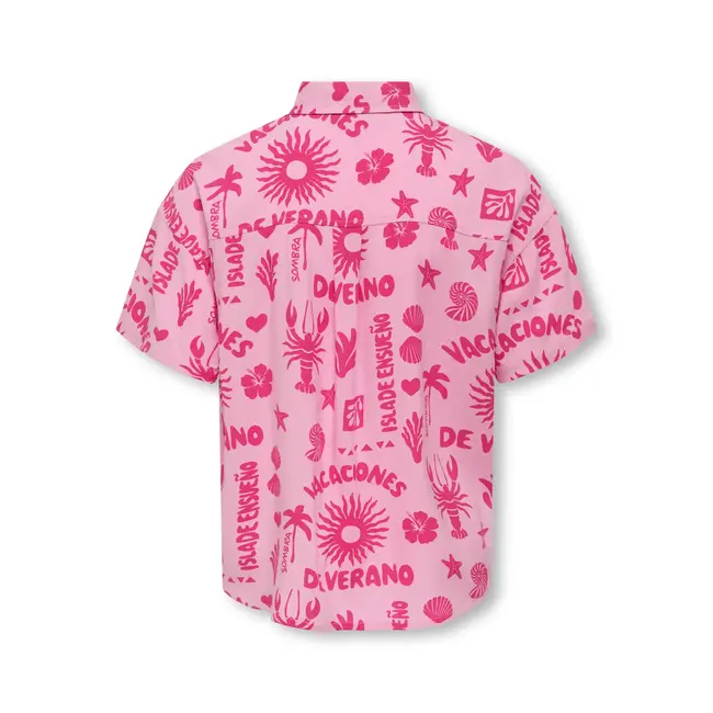 Kids ONLY zomer t-shirt S/S meisjes - fuchsia, roze paars - Kogzalina