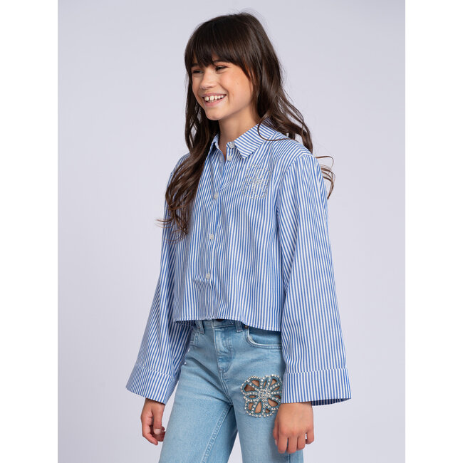 Nik&Nik zomer blouse meisjes - paars / off wit - Naomi