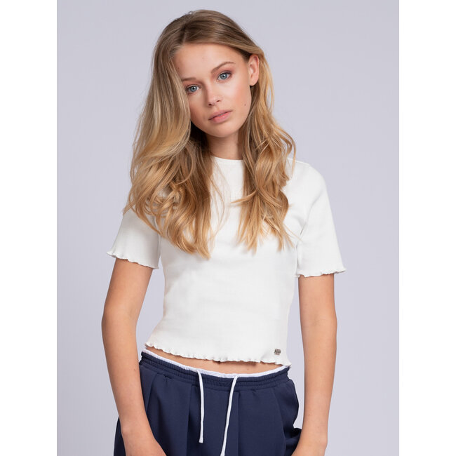 Nik&Nik zomer rib top meisjes - off wit - Sylvia