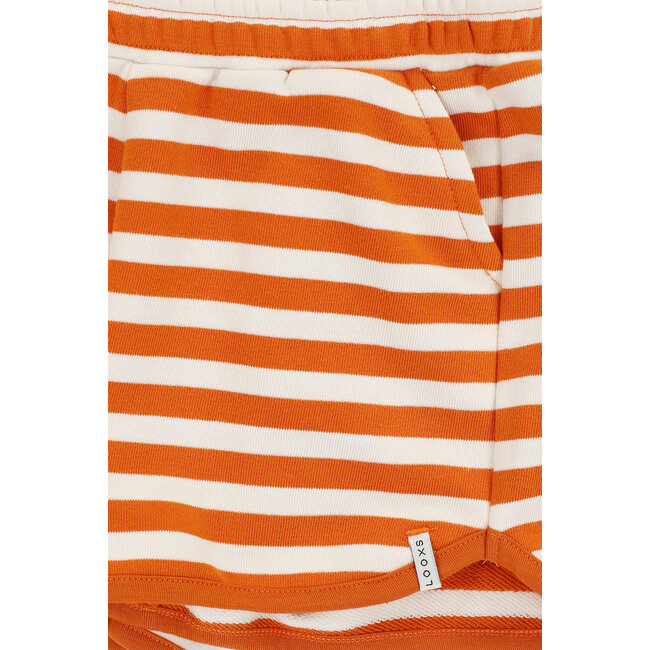 LOOXS Little Zomer sweat short meisjes gestreept - oranje